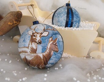 Christmas ornaments - deer Duo
