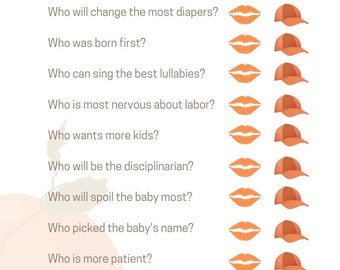 Peach Baby Shower Games, Who Said It & Bingo (Digital Download)