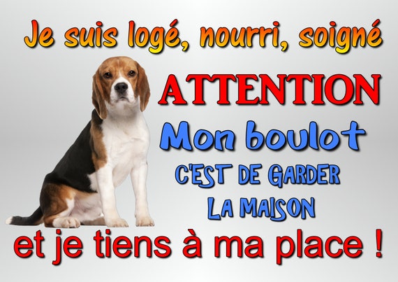 Warning Plate Beagle Dog Humorous Metal Alu 29x20cm Approx Ref 51 - 