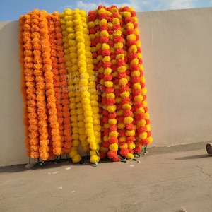 20 Pc SALE ON Indian  Artificial Decoration haldi Diwali  Marigold Flower Garland Strings for Christmas Wedding Party Decoration Flower