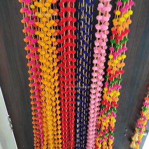 50 Pcs Pom Pom Garlands Indian Garlands String Indian Wedding Decorations Haldi Mehandi diwli Decorations party Backdrops garlands