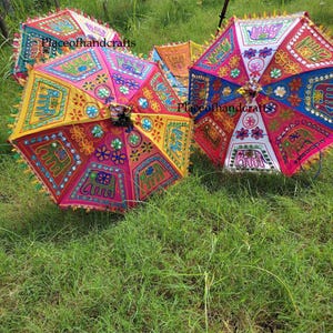 20 Pcs Indian on Diwali Decorative umbrellas sun parasol Indian wedding party decor cotton umbrella wedding parasol