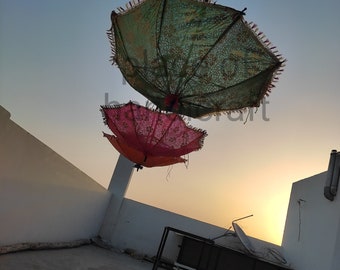 Lots de gros de décoration de mariage indien, décoration de parapluies Mehndi, décoration de parapluies de fête, décoration de parapluie de fête, décoration de parasols, parasols de soleil