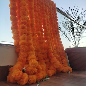 Pack of 50 MARIGOLD FLOWERS GARLANDS,Indian Wedding  Día de Los Muertos Altar, Day of the Dead, Halloween, Fall, Diwali Decoration,
