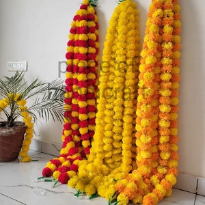 200 Pc SALE ON Indian Marigold Flower Artificial Decorative WEDDING Marigold Flower Garland Strings for Wedding  Christmas  Party Decoration