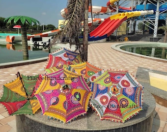 10 Pcs Mix Lot Indian Wedding Umbrella Elephant embroidery Umbrellas  Umbrella Decorations Parasols Cotton Umbrellas