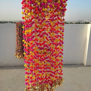 20 PC SPEDIZIONE GRATUITA Matrimonio indiano multicolore haldi, decorazione per festa di Natale mahendi, fondale, pom pom, nappe Gota.