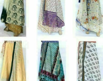 10 Pcs Indian Silk Skirt, Mini Skirts, Birthday Anniversary Gift Idea, Summer & Beach Wear Skirt, Boho Wrap Skirt