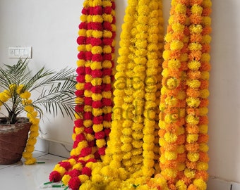 50 Piece FREE SHIPING Marigold Flower Wedding Backdrop Decor ,Indian Handmand Artificial Garlands, Indian Wedding Mehndi Sangeet Haldi Decor