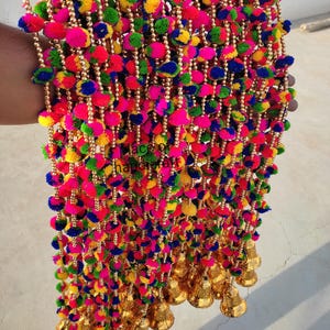 Colorful pom pom garland - Handmade Garden Garland -  Wedding Bunting - pom pom  Garlands - Home Décor Backdrops Housewarming Party Decor