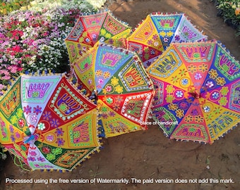 10 Pcs Mix Lot Indian Wedding Umbrella Handmade Umbrella Decorations Parasols party decor umbrella Diwali decoration umbrella wedding