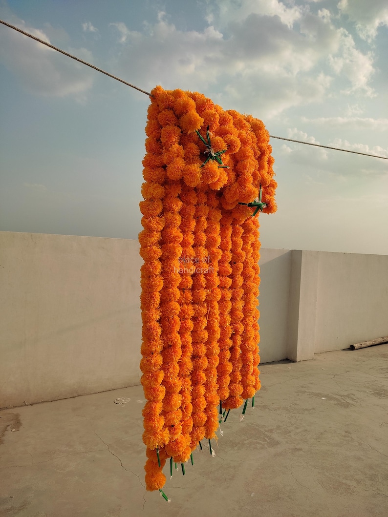 Marigold Rope SALE ON Indian Marigold Flower Artificial Decorative Dewali Marigold ...