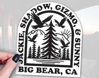 Bald Eagle Vinyl Decal: Big Bear Soaring Eagles - Waterproof Sticker 3in