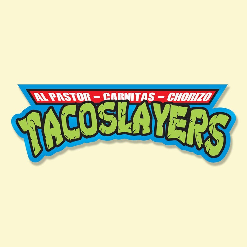 Turtle Ninja Taco Slayers Sticker: Comic Fun Design (Waterproof Vinyl, 4.3in) image 6