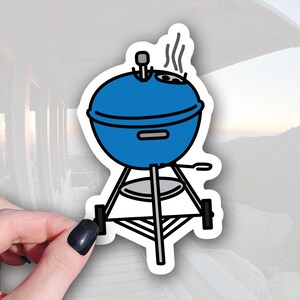 sticker of a blue weber kettle grill