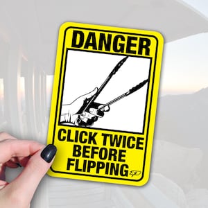 Danger, Click Twice Before Flipping - BBQ Grill Sticker - Enhance Your Grilling Experience - BBQ Lover&#39;s Gift