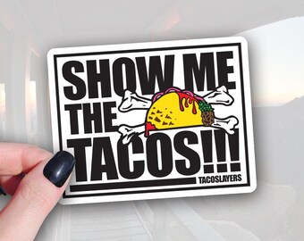 Taco Lover Sticker: Funny Waterproof Vinyl - Dishwasher Safe Decal