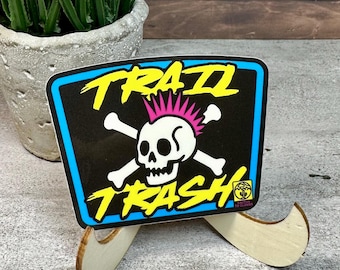 Trail Trash Hiking Sticker, Cactus to Clouds [3x2in Waterproof decal]