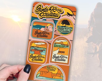 California Trail Sticker - Retro Santa Rosa Plateau Sticker Pack , Waterproof Vinyl