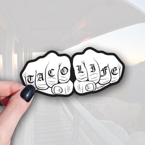 Taco Life Vinyl Sticker (Waterproof Decal, 3in x 1.4in)