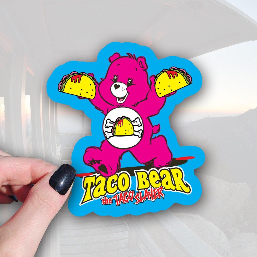 Taco Bear Sticker - Cute Cartoon, 3in Waterproof Vinyl Decal - Etsy