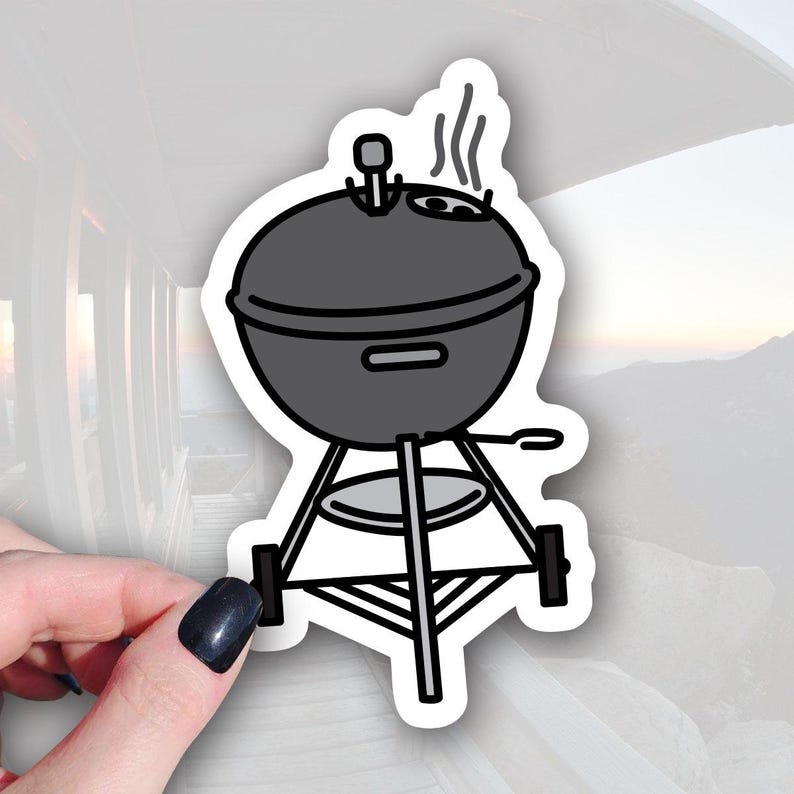 sticker of a black weber kettle grill