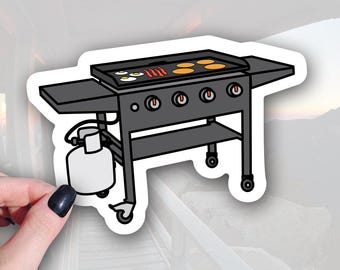 Pegatina de Blackstone Griddle: Arte de fan de la cultura de la barbacoa (vinilo impermeable, 8,9 x 6,35 cm)