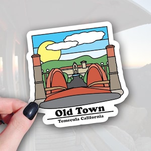 Old Town Temecula Sticker: Main Street Bridge, 3in Waterproof Decal