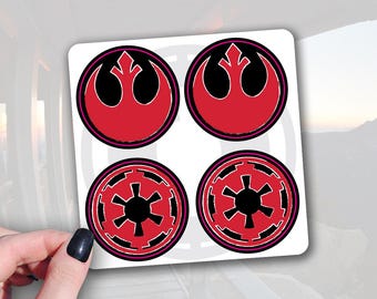 Empire Rebels RED Star Wars Sticker sheet - 4 - 1in Vinyl Decals, Waterproof