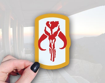 Boba Fett Mandalorian Crest Sticker - Star Wars Waterproof Vinyl 4in