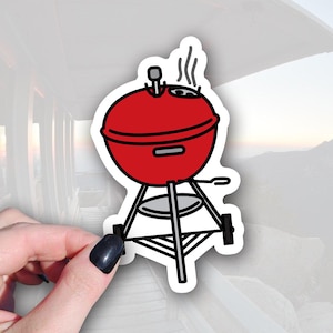 Weber Kettle BBQ Sticker: Colorful, Weatherproof Vinyl Decal 4in x 2.25in