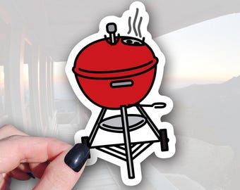 Weber Kettle BBQ Sticker: Colorful, Weatherproof Vinyl Decal 4in x 2.25in