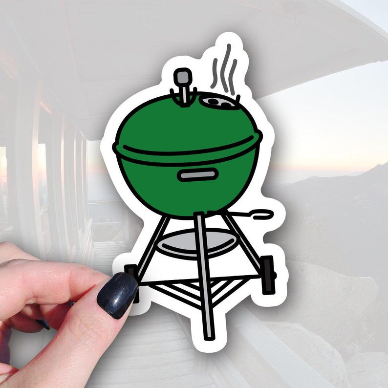 sticker of a green weber kettle grill