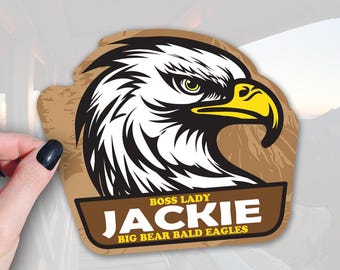 Big Bear Bald Eagle Sticker: Waterproof Vinyl, 3in Size