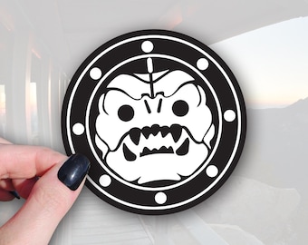 Pegatina de vinilo impermeable con el escudo de Star Wars Rancor: 3 pulgadas