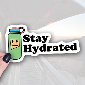 Cute Hydration Vessel  Waterproof Sticker for Outdoor Enthusiasts