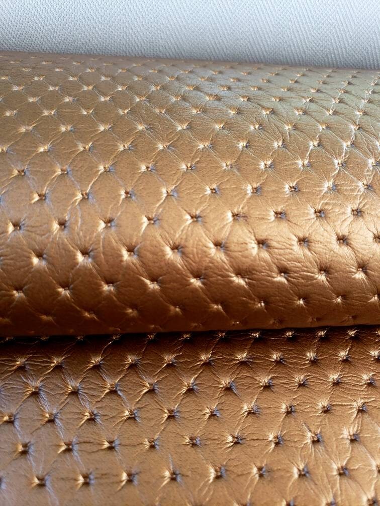Faux leather copper leather coupon quilted look very beautiful Etsy