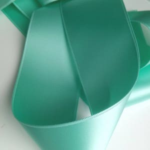 Light green satin ribbon, green ribbon, wide ribbon, reversible ribbon, 5 cm wide ribbon, sold by the meter