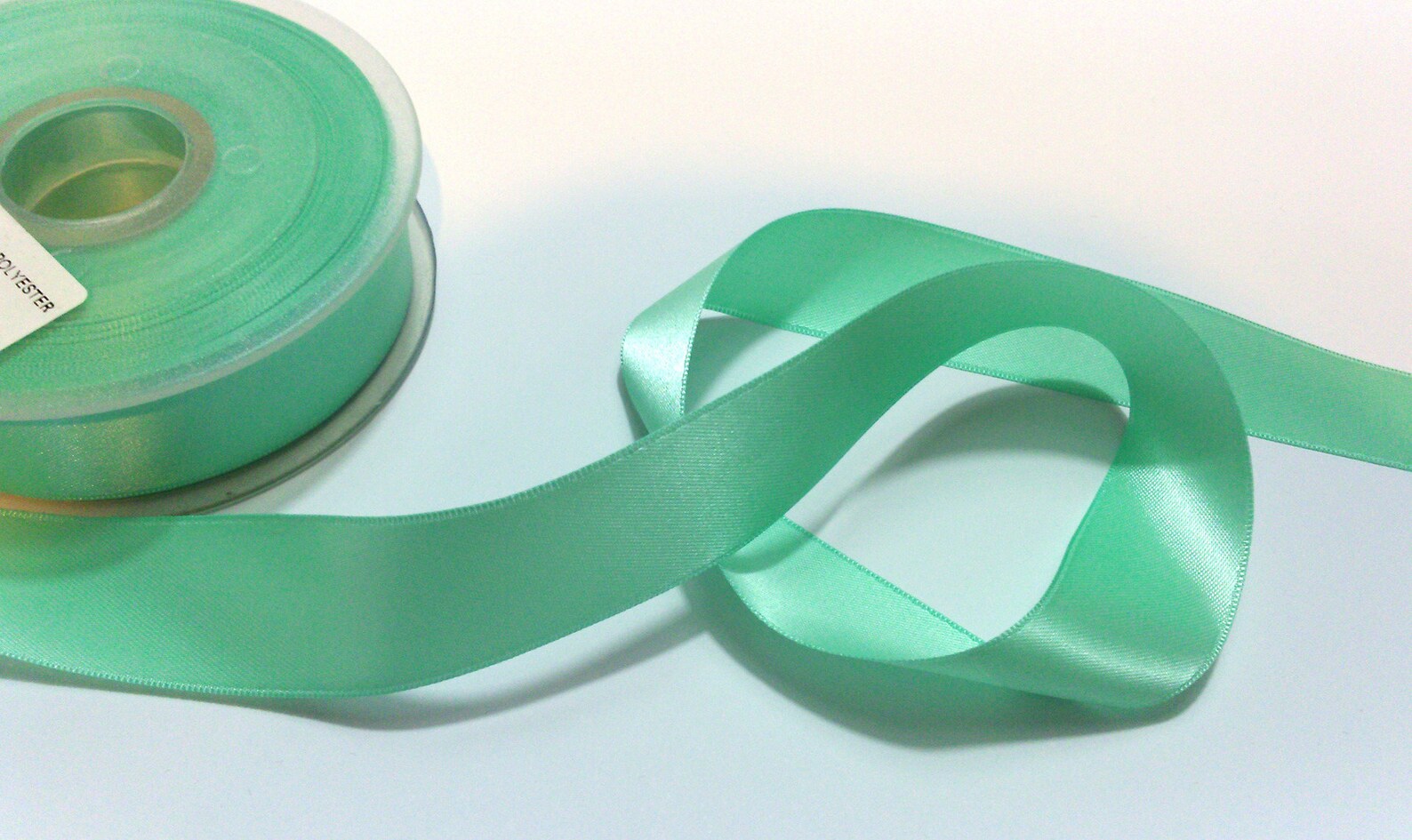 Mintwidth green satin ribbon 25 mm wide sold per metre Etsy