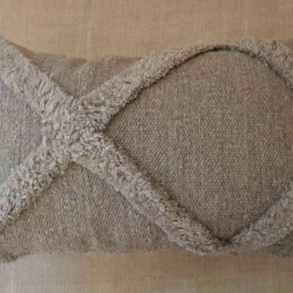 Grey Lumbar Pillow Etsy