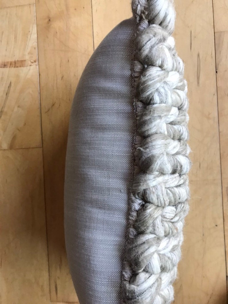 Chunky Braided Wool Cable Knit Lumbar Pillow in Heathered Etsy