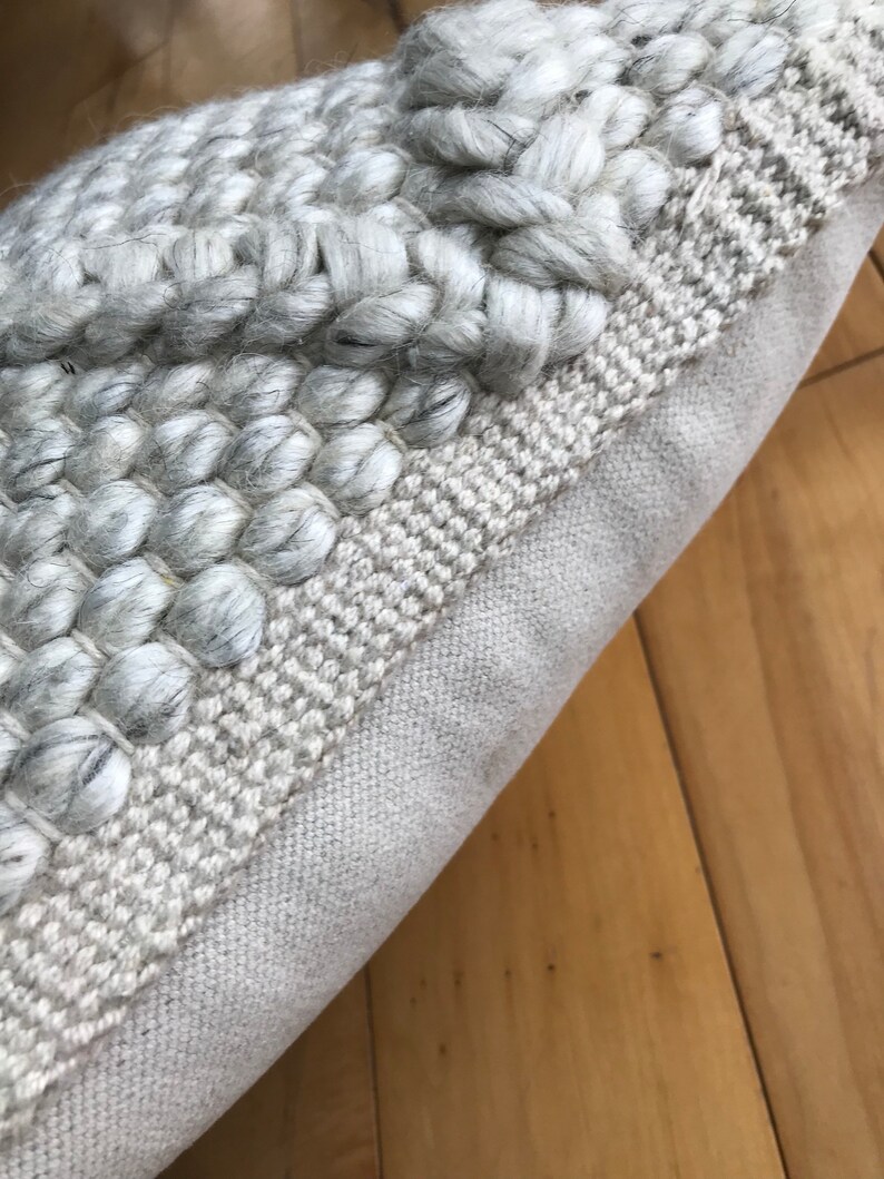 Textured Wool Knit x Pattern Lumbar Pillow in Etsy