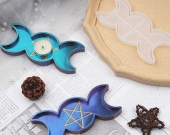 1pc Triple Moon Tray Silicone Resin Mold