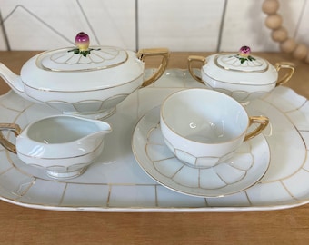 Victoria China Czechoslovakia porcelain tea or coffee set