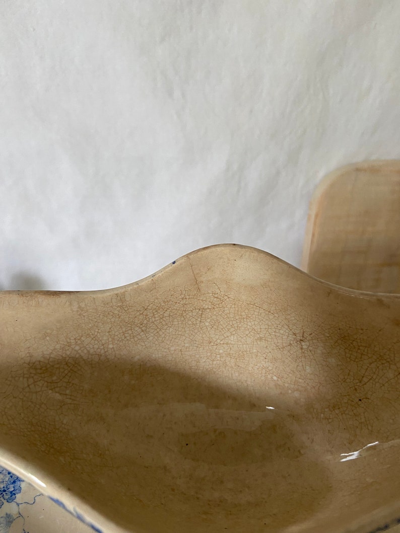 Sauciere sur dormant saint Amand Hamage France modèle boule de neige. Saucière ancienne. antique france. Ironstone. Terre de fer image 7