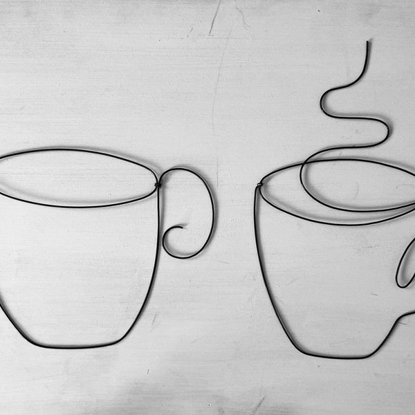 Wire cups, two cups. Wall decoration by Chachadesetoiles