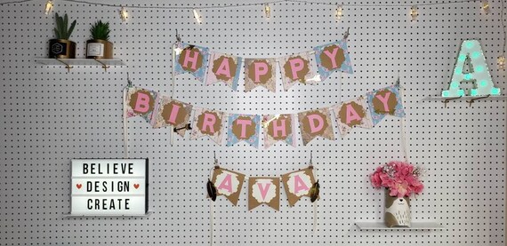 Boho Style Happy Birthday Banner Optional Name Etsy Boho Style Happy Birthday Banner Optional Name Etsy
