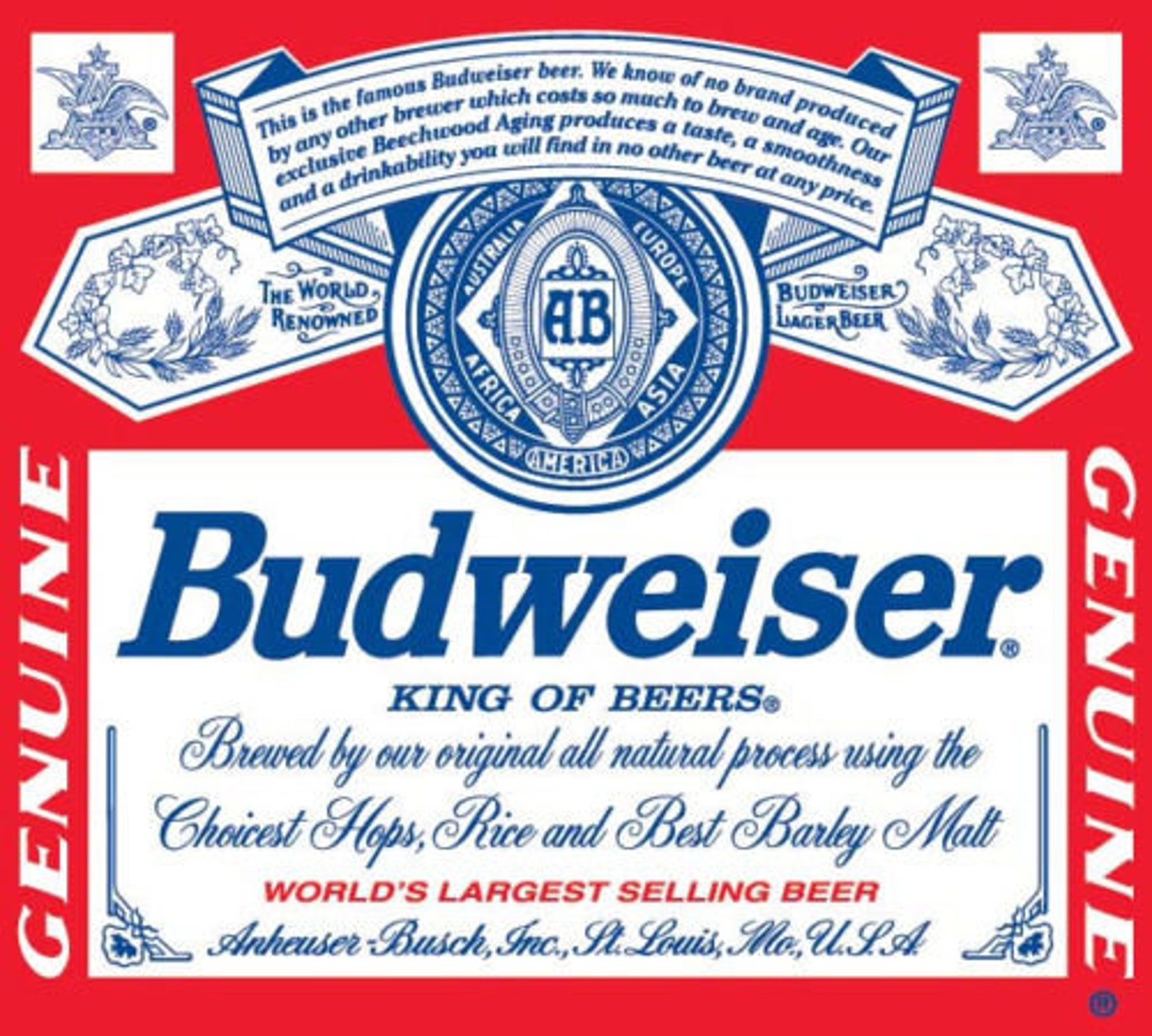 BUDWEISER Sticker Decal DIFFERENT SIZES Beer Bumper Window Bar Wall Etc