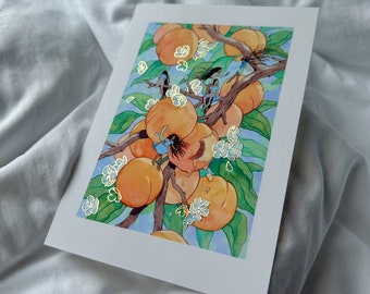 Limited Edition Gold Foil Print "Apricot Fairies"