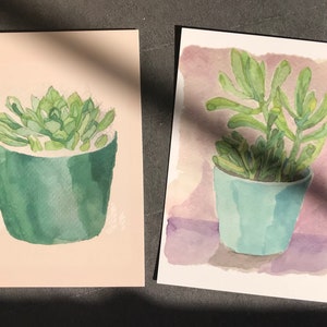 Sappige aquarel afgedrukt Postkaart (Set van 2)